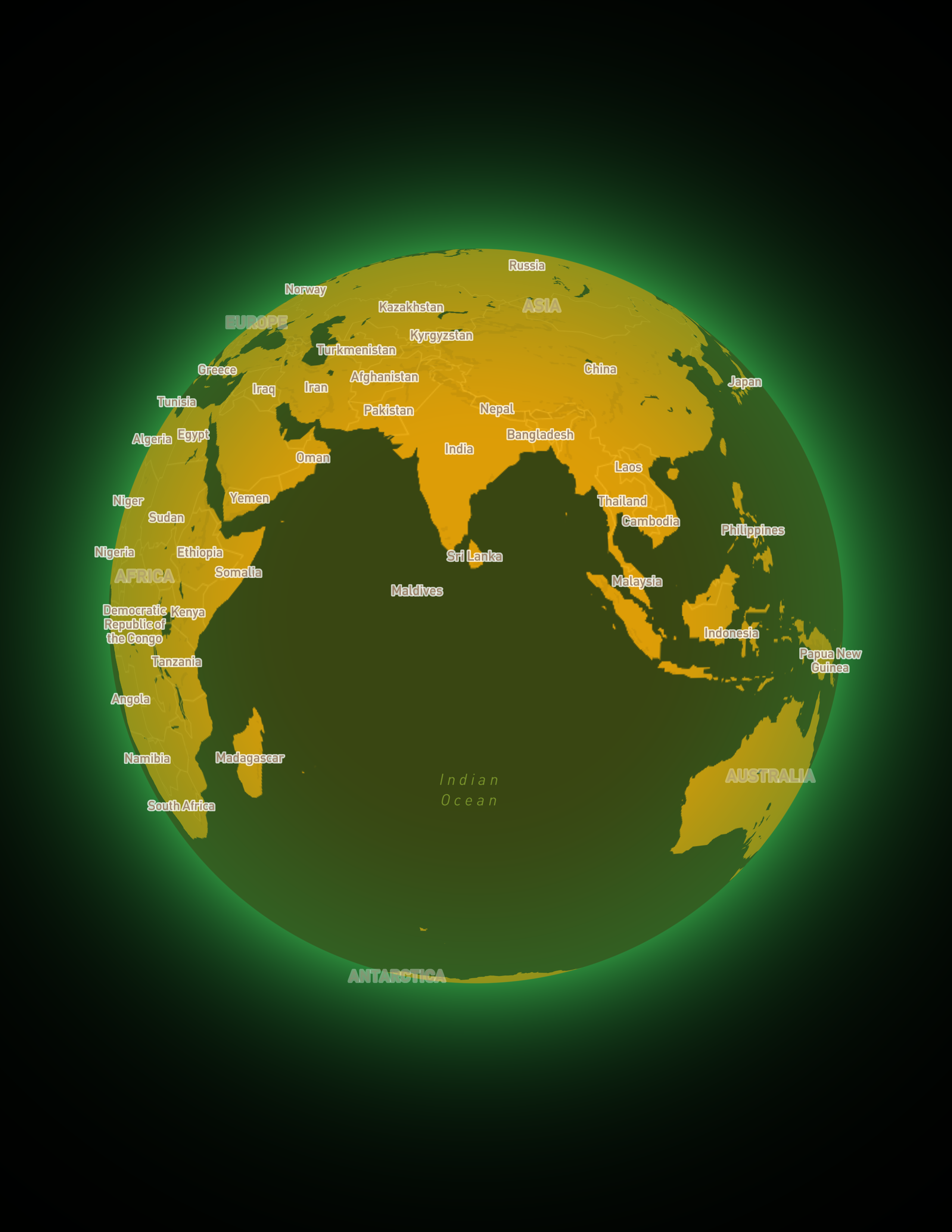 Zoomed out with at atmosphere effect with different colour